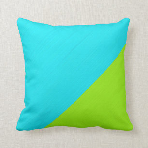 Schlichtes Aqua (cyan-blau) und Limoner Kissen