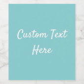 Schlichtes Aqua Splash Blau Weinetikett (Einzelnes Label)