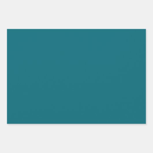 Schlichtes aquamarines dunkles karibisches Wasser Geschenkpapier Set (Vorderseite 2)