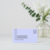 Schlichtes Baby Blue mit Monogram und Foto Simple Visitenkarte (Stehend Vorderseite)
