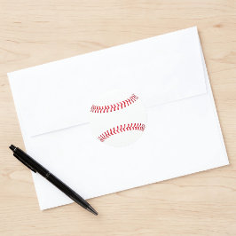 Schlichtes Baseball mit Nähten - Individuell gesta Runder Aufkleber