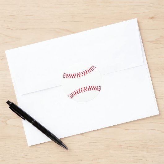 Schlichtes Baseball mit Nähten - Individuell gesta Runder Aufkleber