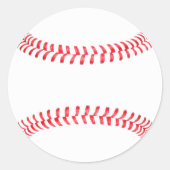 Schlichtes Baseball mit Nähten - Individuell gesta Runder Aufkleber (Vorderseite)