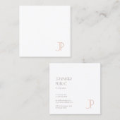 Schlichtes Berufliches Elegantes Modern Design Mon Quadratische Visitenkarte (Vorne/Hinten)