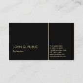 Schlichtes Berufliches Elegantes Schwarz-weißes Go Visitenkarte (Rückseite)