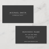 Schlichtes Berufliches Elegantes Schwarzes Modern Visitenkarte (Vorne/Hinten)