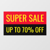 Schlichtes, Berufliches Geschäft mit Super Sale Fensteraufkleber (Blatt)