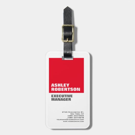 Schlichtes Berufliches Rotwahl Gepäckanhänger (Vorderseite vertikal)