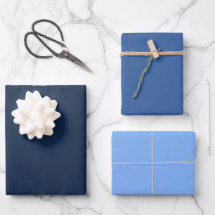 Schlichtes Blau Geschenkpapier Set