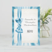 Schlichtes blaues menükarte (Stehend Vorderseite)