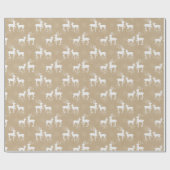 Schlichtes braunes Papier mit weißen Mustern Geschenkpapier (Flach)