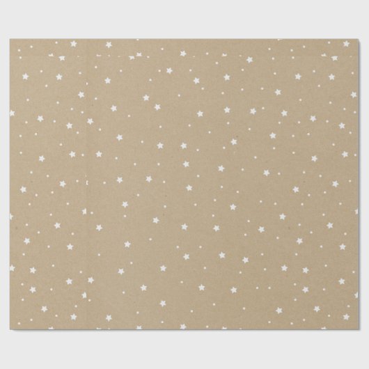 Schlichtes braunes Papier mit weißen Mustern Geschenkpapier (Flach)