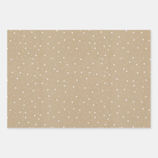 Schlichtes Braunpapier mit Weihnachtsdesigns Geschenkpapier Set (Vorderseite)