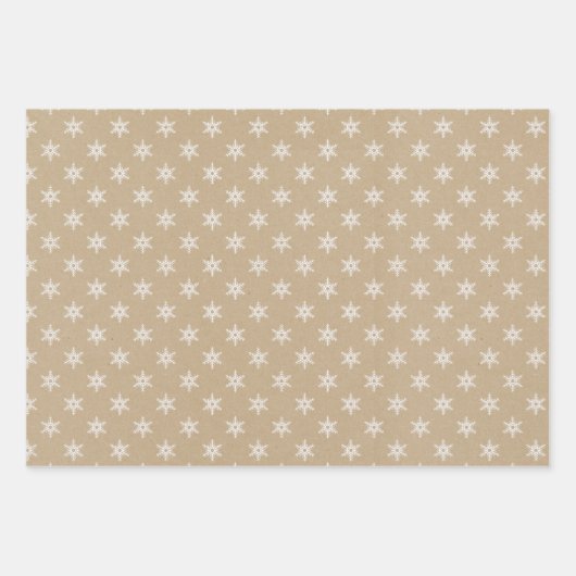 Schlichtes Braunpapier mit Weihnachtsdesigns Geschenkpapier Set (Vorderseite 3)