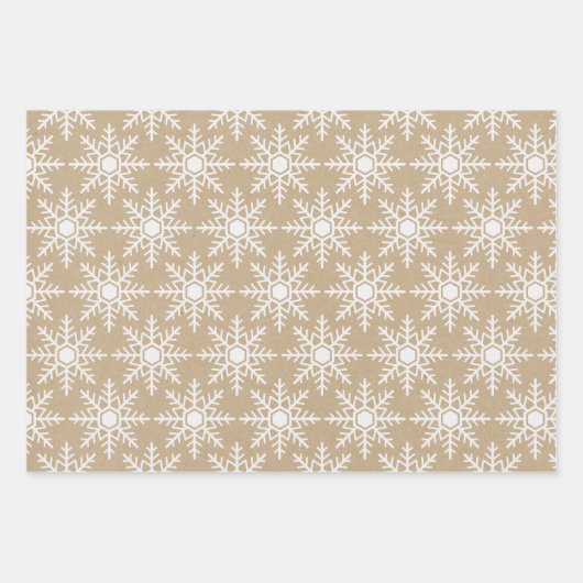 Schlichtes Braunpapier mit Weihnachtsdesigns Geschenkpapier Set (Vorderseite 2)