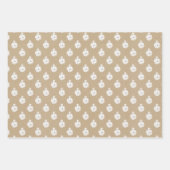 Schlichtes Braunpapier mit Weihnachtsdesigns Geschenkpapier Set (Vorderseite)