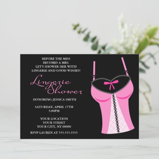 Schlichtes Brautparty Einladung (Stehend Vorderseite)