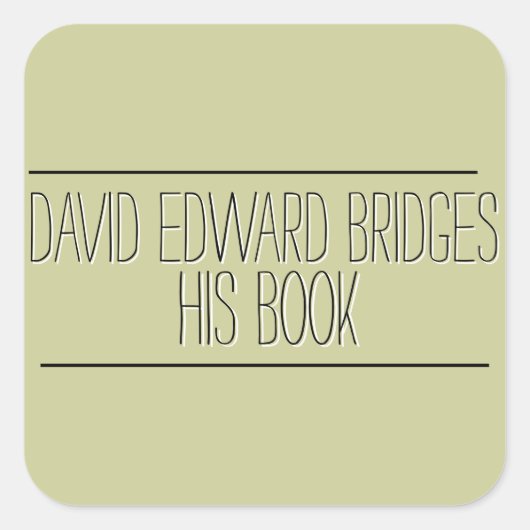 Schlichtes Buchzeichen Quadratischer Aufkleber (Vorderseite)