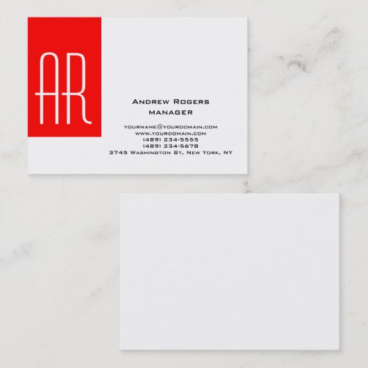 Schlichtes Chubby-Monogramm Visitenkarte (Vorne/Hinten)