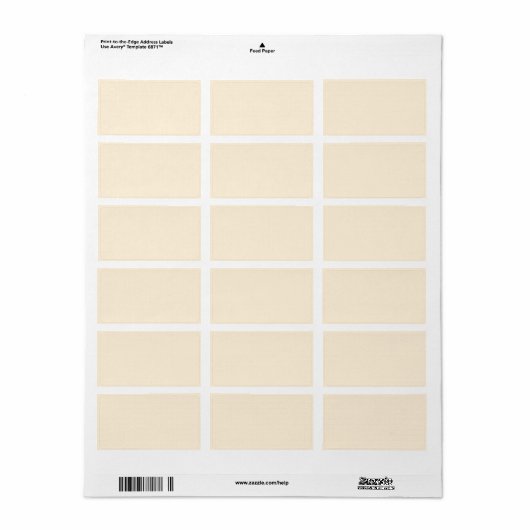 Schlichtes Creme- oder Elfenbeinhintergrund Adressaufkleber (Vorne)