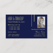 Schlichtes dunkles Indigo Blau mit Beruflichem Fot Visitenkarte (Rückseite)