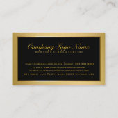 Schlichtes Edelmetall-Gold und Schwarz 2 Visitenkarte (Rückseite)