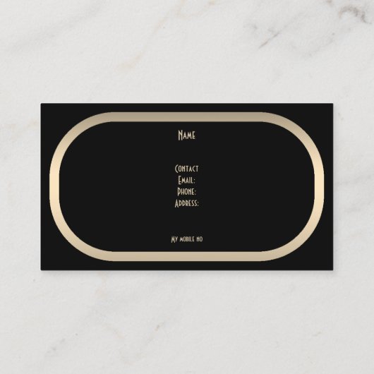 Schlichtes Einfach-Gold-Schwarz-Elegant Visitenkarte (Rückseite)