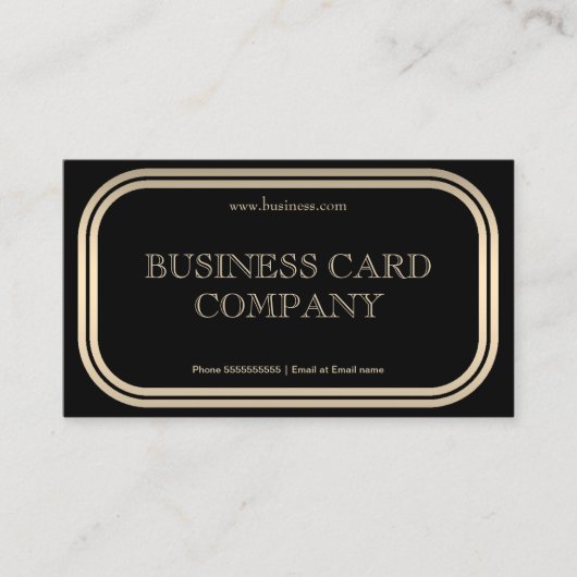 Schlichtes Einfach-Gold-Schwarz-Elegant Visitenkarte (Vorderseite)