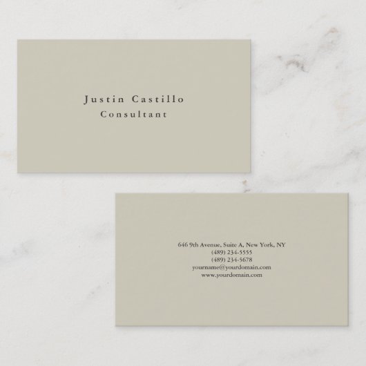 Schlichtes, einfaches Minimalistisches Design Visitenkarte (Vorne/Hinten)