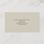 Schlichtes, einfaches Minimalistisches Design Visitenkarte (Rückseite)