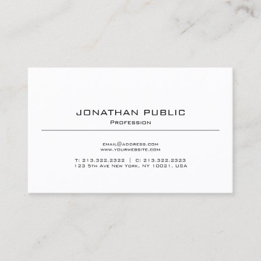 Schlichtes Einfaches, modernes Design Beruflich Visitenkarte (Vorderseite)