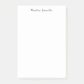 Schlichtes Einfaches Schwarz-weißes Trendy-Kalligr Post-it Klebezettel (Vorderseite)