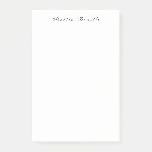 Schlichtes Einfaches Schwarz-weißes Trendy-Kalligr Post-it Klebezettel (Vorderseite)