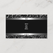 Schlichtes, einfaches Silver Black Elegany Visitenkarte (Rückseite)