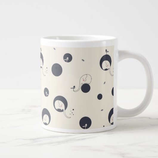 Schlichtes Elefantenmuster Jumbo-Tasse (Rechts)