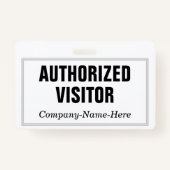 Schlichtes, elegantes "BERECHTIGTE BESUCHER" Ausweis (Rückseite)