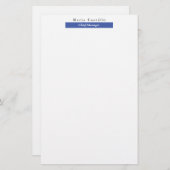 Schlichtes elegantes blaues Minimalistisches Desig Briefpapier (Vorne/Hinten)