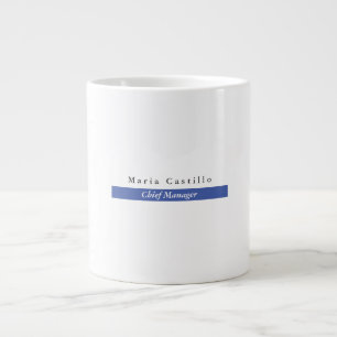 Schlichtes elegantes blaues Minimalistisches Desig Jumbo-Tasse
