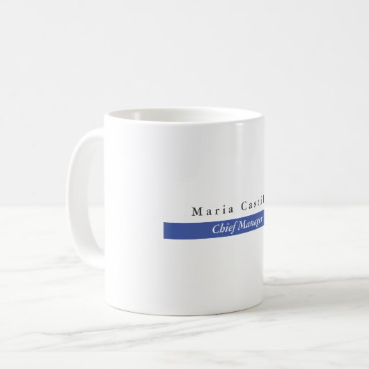 Schlichtes elegantes blaues Minimalistisches Desig Kaffeetasse (Vorderseite Links)