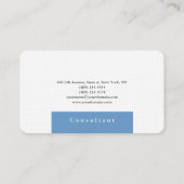 Schlichtes elegantes blaugraues Minimalistisches D Visitenkarte (Rückseite)