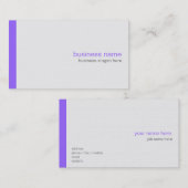 Schlichtes Elegantes, einfaches Lila Strip auf Wei Visitenkarte (Vorne/Hinten)