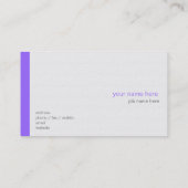 Schlichtes Elegantes, einfaches Lila Strip auf Wei Visitenkarte (Rückseite)