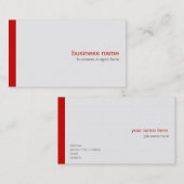 Schlichtes Elegantes, einfaches Rotes Streifen auf Visitenkarte (Vorne/Hinten)