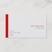 Schlichtes Elegantes, einfaches Rotes Streifen auf Visitenkarte (Rückseite)