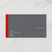 Schlichtes Elegantes, einfaches Rotes Strip Visitenkarte (Rückseite)