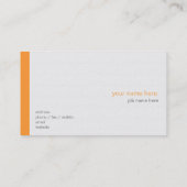 Schlichtes Elegantes, modernes, einfaches Orange S Visitenkarte (Rückseite)