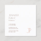 Schlichtes elegantes, modernes Monogram, trendy De Quadratische Visitenkarte (Rückseite)