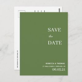 schlichtes elegantes Non-Foto Save the Date Postka Postkarte