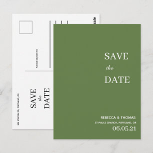 schlichtes elegantes Non-Foto Save the Date Postka Postkarte