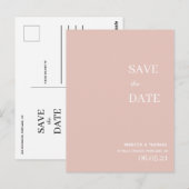 schlichtes elegantes Non-Foto Save the Date Postka Postkarte (Vorne/Hinten)